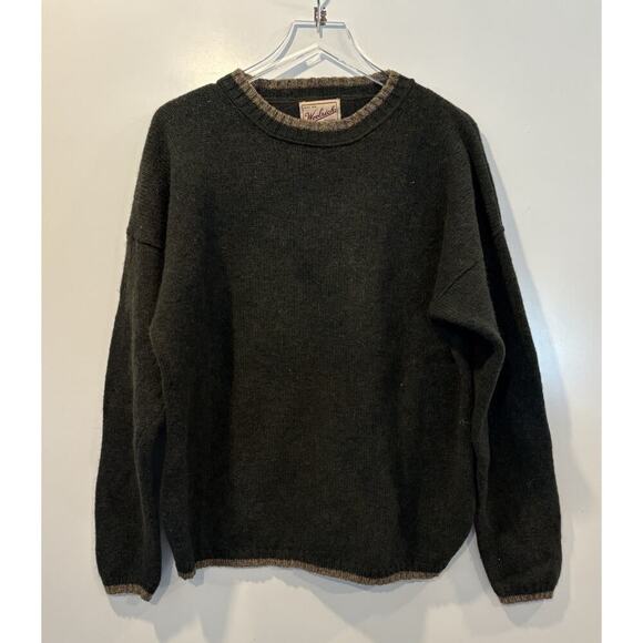 Vintage Woolrich Green Wool Fisherman Sweater Mens Size Large - Picture 1 of 6